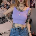 Dame crop top med hjerter A388 1
