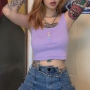 Dame crop top med hjerter A388 4