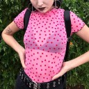 Dame crop top med hjerter 3