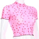 Dame crop top med hjerter 4
