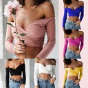 Dame crop top med høj halsudskæring A1217 3