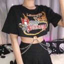 Dame crop top med kæder 2