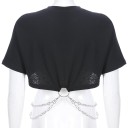 Dame crop top med kæder 5