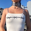 Dame crop top med kædestropper 1