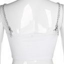 Dame crop top med kædestropper 3