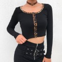 Dame crop top med leopardprint 1