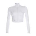 Dame crop top med lynlås 1