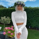 Dame crop top med lynlås 2