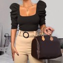Dame crop top med rynkede skuldre A1043 5