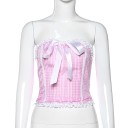 Dame crop top med sløjfe A1245 7