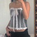 Dame crop top med sløjfe A1245 2