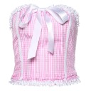 Dame crop top med sløjfe A1245 4