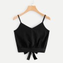 Dame crop top med sløjfe 3