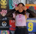Dame crop top med sommerfugl 3