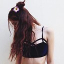 Dame crop top med spaghettistropper B232 2
