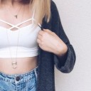 Dame crop top med spaghettistropper B232 3
