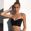 Dame crop top med spaghettistropper 2