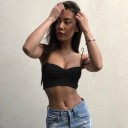 Dame crop top med spaghettistropper 3