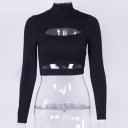 Dame crop top med udskæringer 1