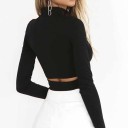 Dame crop top med udskæringer 2
