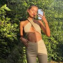 Dame crop top og bukser B1134 3