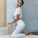 Dame crop top og leggings B871 2