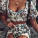 Dame crop top og nederdel B1097 2
