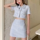 Dame crop top og nederdel B1114 2