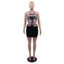 Dame crop top og nederdel B1186 4