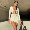 Dame crop top og nederdel B888 1
