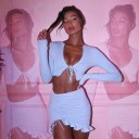 Dame crop top og nederdel B888 3