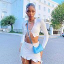 Dame crop top og nederdel B888 5