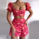 Dame crop top og nederdel B902 1