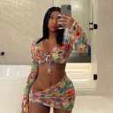 Dame crop top og nederdel B915 1