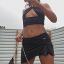 Dame crop top og nederdel B922 2