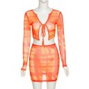 Dame crop top og nederdel B978 1