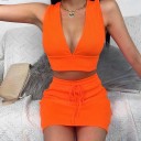 Dame crop top og nederdel B983 2