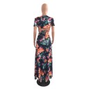 Dame crop top og nederdel med blomsterprint B1236 2