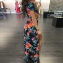 Dame crop top og nederdel med blomsterprint B1236 4