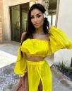 Dame crop top og nederdel P329 9