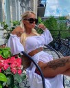 Dame crop top og nederdel P329 6