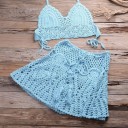 Dame crop top og nederdel P766 11