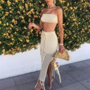 Dame crop top og nederdel P787 3