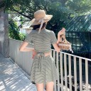 Dame crop top og nederdel P964 3