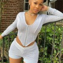 Dame crop top og shorts B1029 5