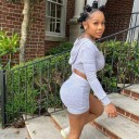 Dame crop top og shorts B1029 2