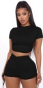 Dame crop top og shorts B1121 4