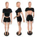 Dame crop top og shorts B1121 3