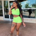Dame crop top og shorts B1125 1