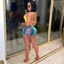 Dame crop top og shorts B1158 1